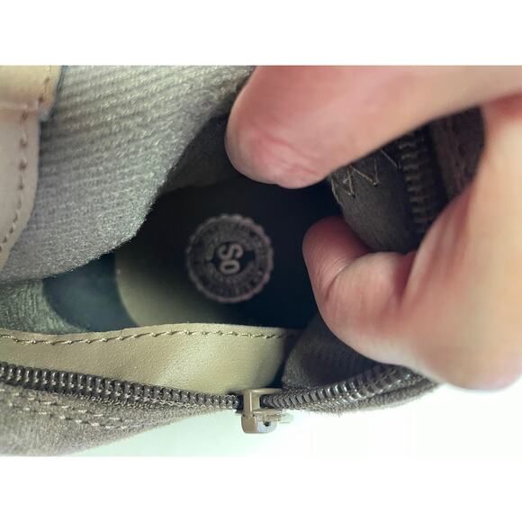 Thigh High Faux Suede Boots 8M Over The Knee Lace Up Taupe Pirate Style Boots - Picture 13 of 16